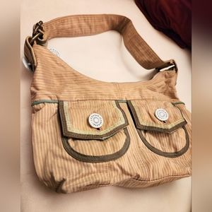 Vintage Gap 1990s pink and yellow stripes soft cotton boho bag. ****SOLD*****